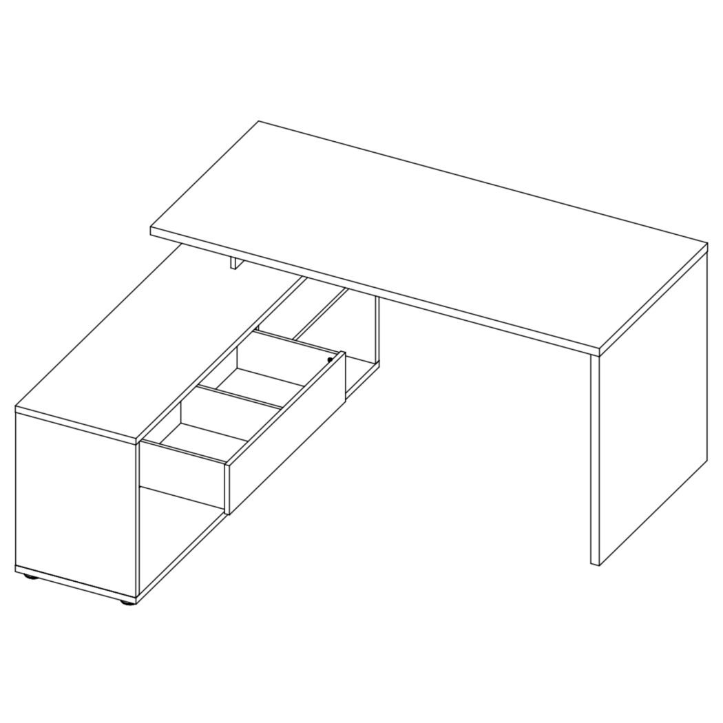 Rohový psací stůl ARLO buk/bílá